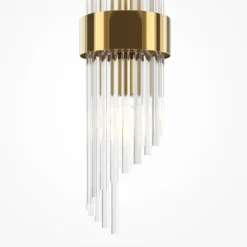 Maytoni Aplique de pared Frame, 2 luces, altura 46 cm, dorado/claro