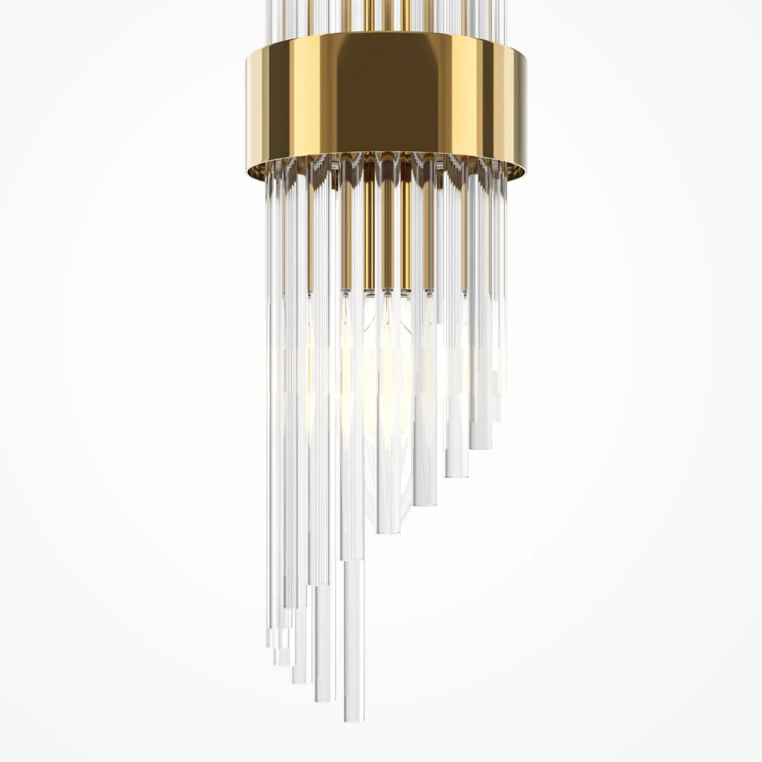 Maytoni Aplique de pared Frame, 2 luces, altura 46 cm, dorado/claro