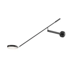 Maytoni aplique de pared LED Fad, negro, metal 100 cm regulable