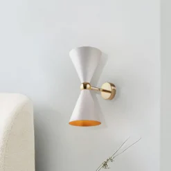 Maytoni aplique de pared Vesper, blanco/oro, 2 luces, metal