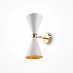 Maytoni aplique de pared Vesper, blanco/oro, 2 luces, metal