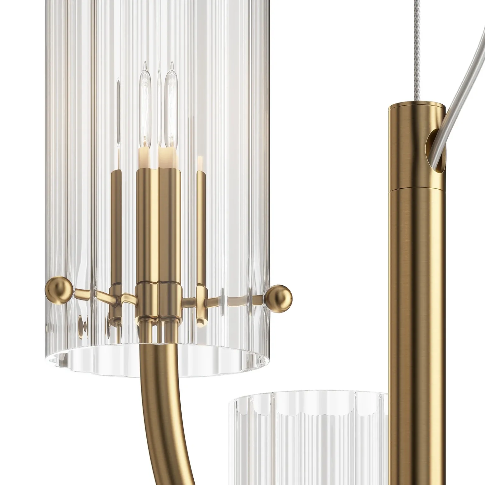 Maytoni Arco lámpara colgante con 3 pantallas de cristal