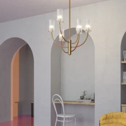 Maytoni Arco lámpara colgante 6 pantallas vidrio