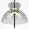 Maytoni Bangkok, forma de tambor, gris claro, Ø 25 cm, cristal