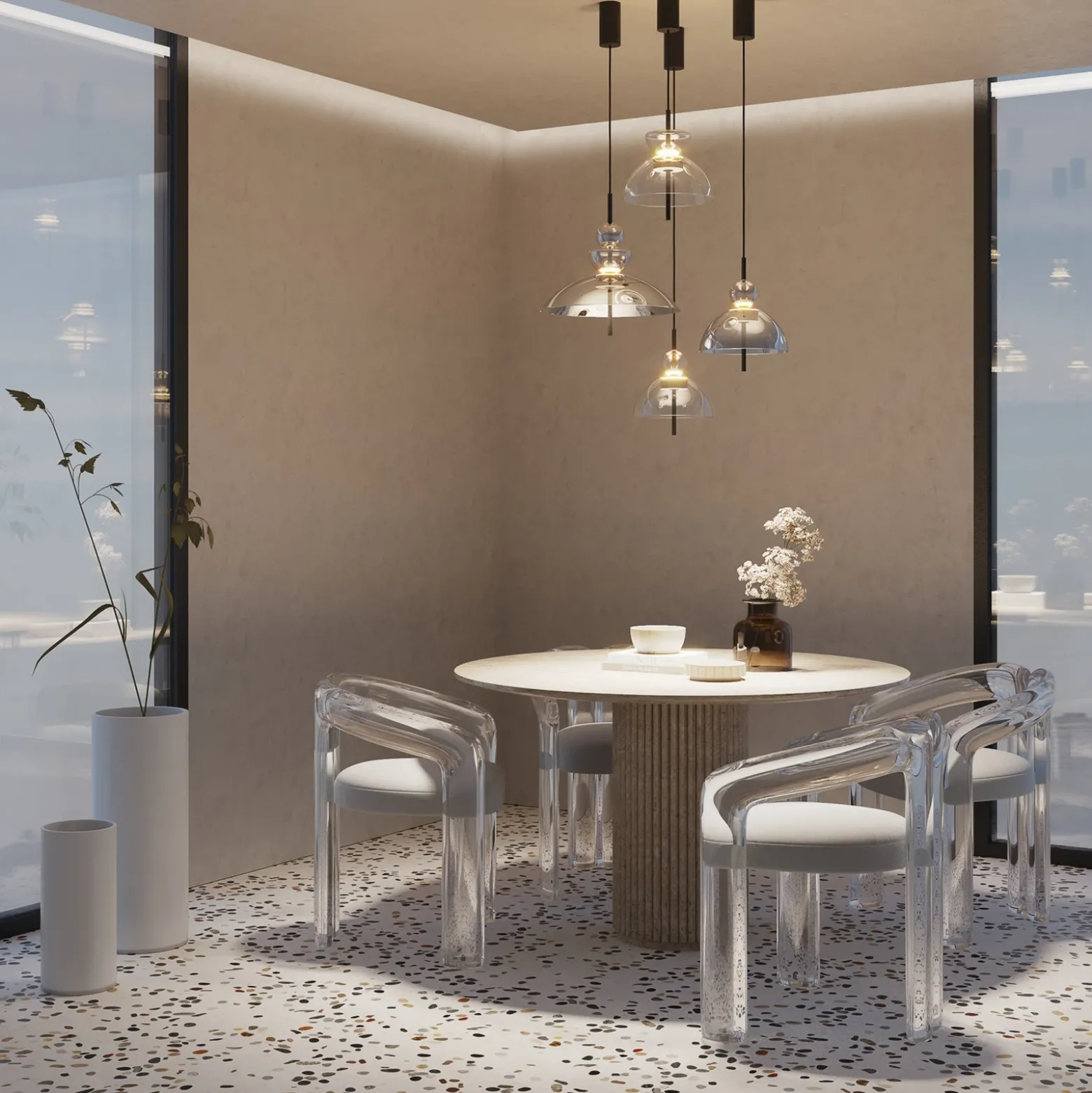 Maytoni Bangkok, forma esférica, transparente, Ø 25 cm, vidrio