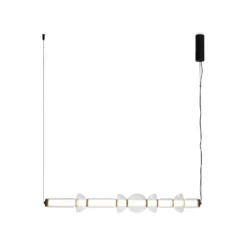 Maytoni Cosmo lámpara colgante LED, negro, longitud 98 cm, cristal