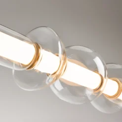 Maytoni Cosmo lámpara colgante LED, latón, longitud 98 cm, cristal