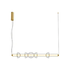 Maytoni Cosmo lámpara colgante LED, latón, longitud 98 cm, cristal