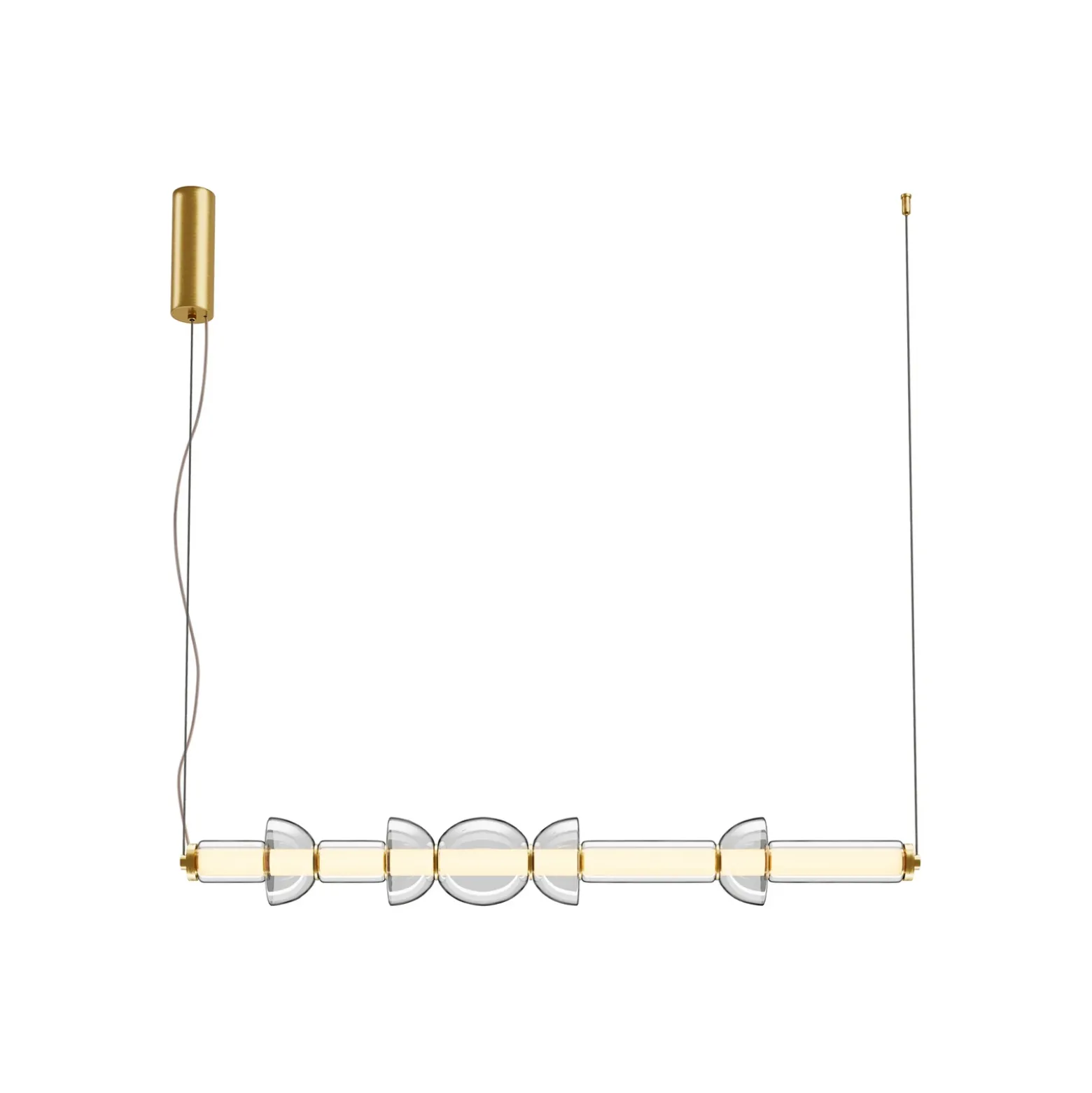 Maytoni Cosmo lámpara colgante LED, latón, longitud 98 cm, cristal