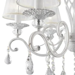Maytoni Grace lámpara de araña, blanca, 6 luces, organza, E14