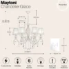 Maytoni Grace lámpara de araña, blanca, 6 luces, organza, E14