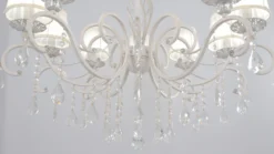 Maytoni Grace lámpara de araña, blanca, 10 luces, organza