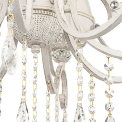 Maytoni Grace lámpara de araña, blanca, 10 luces, organza