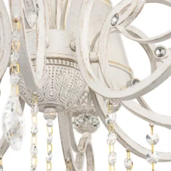 Maytoni Grace lámpara de araña, blanca, 10 luces, organza