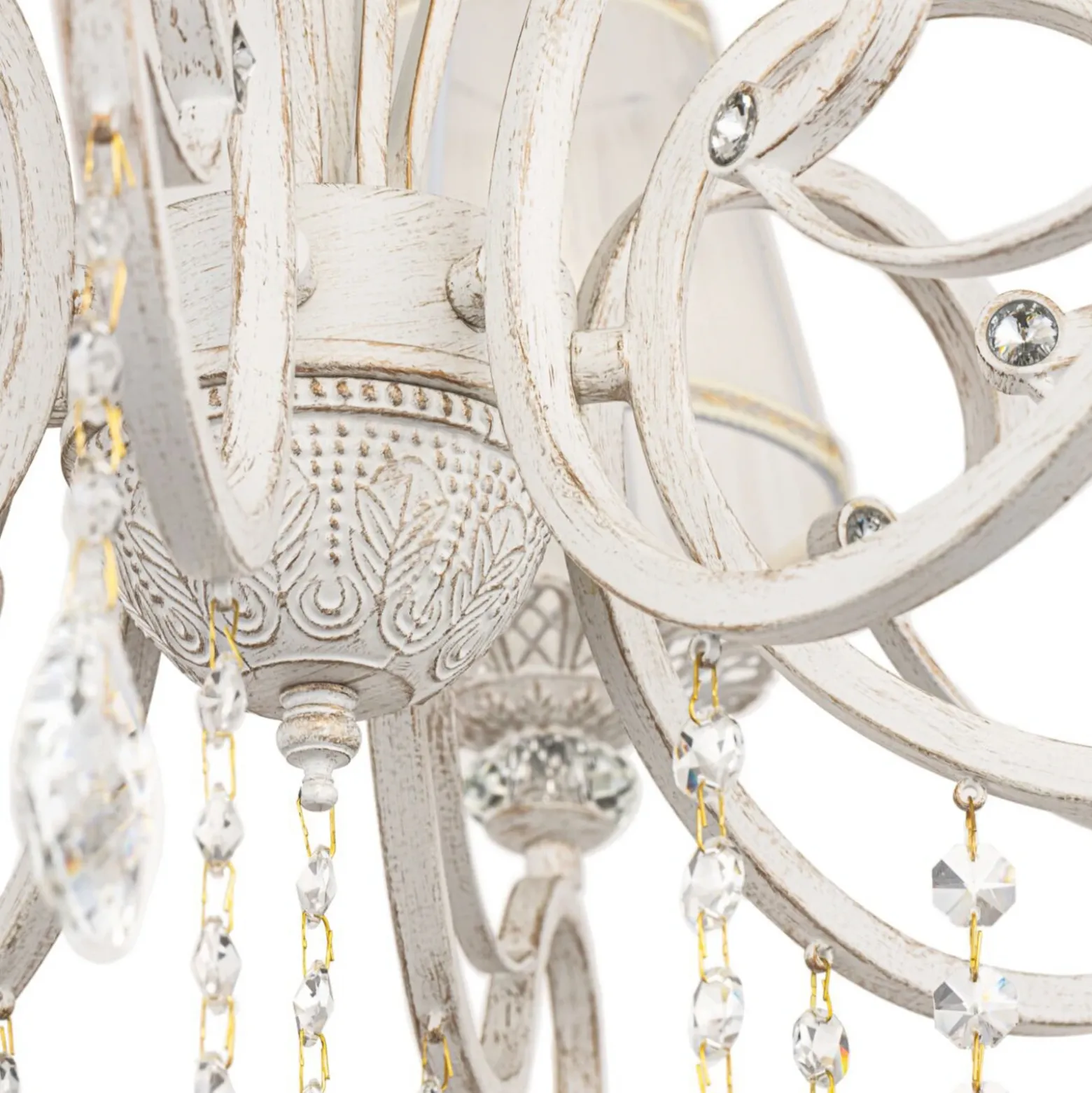 Maytoni Grace lámpara de araña, blanca, 10 luces, organza