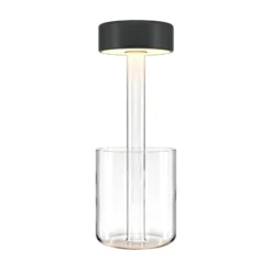 Maytoni LED lámpara de mesa recargable AI Collaboration, cristal, negro