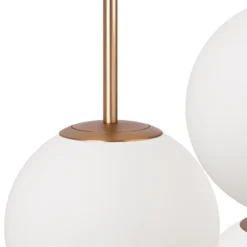 Maytoni Lámpara colgante Basic Form, blanco/oro, 3 luces.