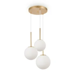 Maytoni Lámpara colgante Basic Form, blanco/oro, 3 luces.