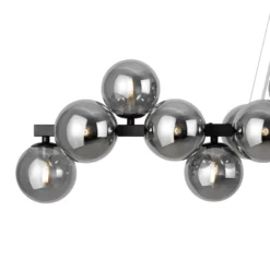 Maytoni Lámpara colgante Dallas 25 luces, larga, negra