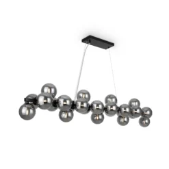 Maytoni Lámpara colgante Dallas 25 luces, larga, negra