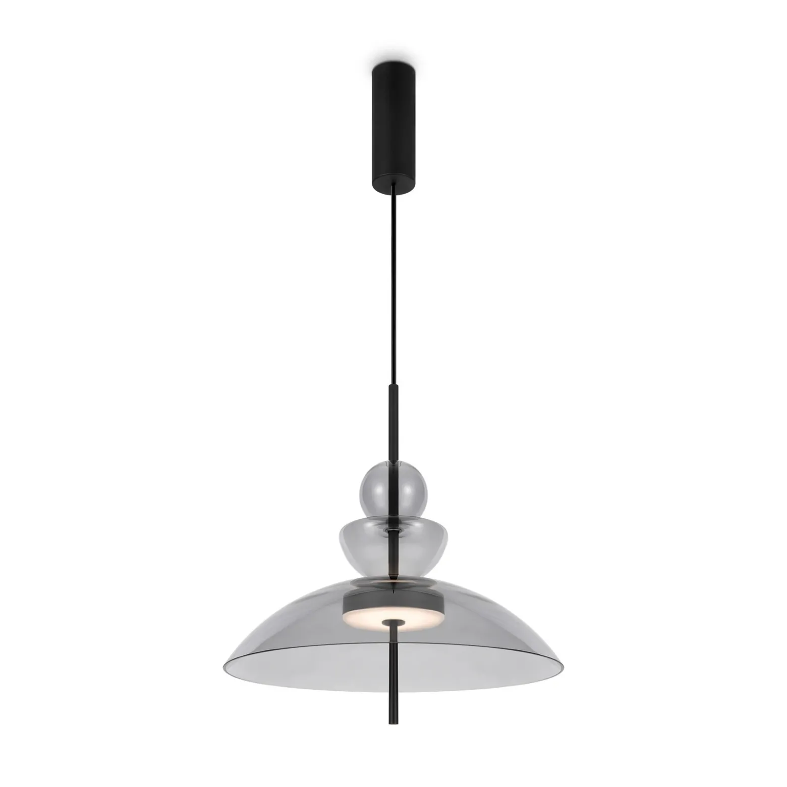 Maytoni lámpara colgante LED Bangkok, Ø 40 cm, gris claro, cristal
