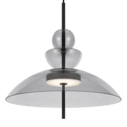 Maytoni lámpara colgante LED Bangkok, Ø 40 cm, gris claro, cristal