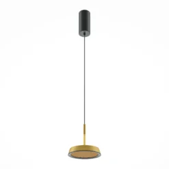 Maytoni lámpara colgante LED El, Ø 15,3 cm, dorada, aluminio