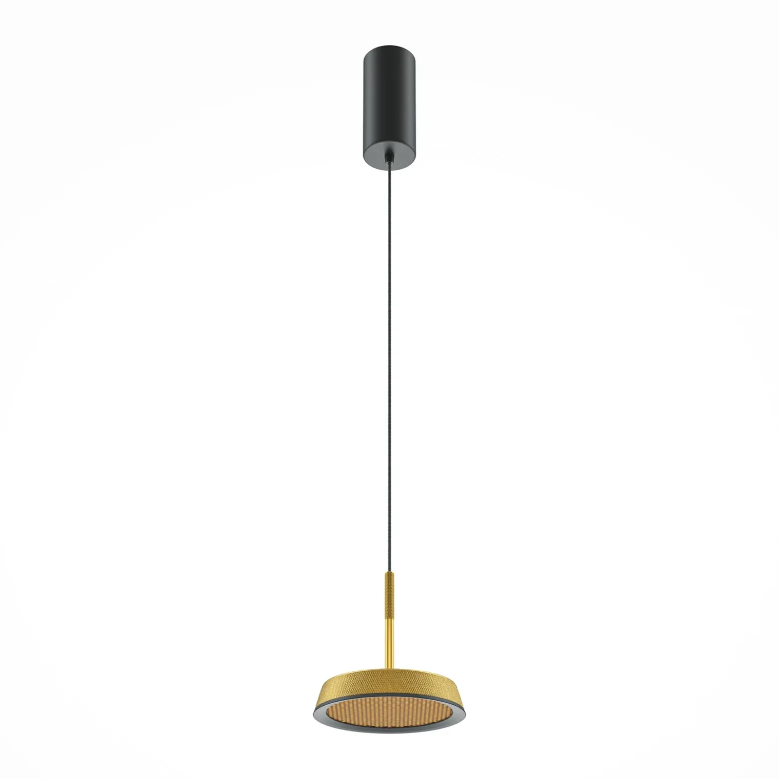 Maytoni lámpara colgante LED El, Ø 15,3 cm, dorada, aluminio