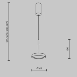 Maytoni lámpara colgante LED El, Ø 15,3 cm, dorada, aluminio