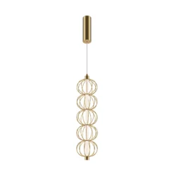 Maytoni lámpara colgante LED Golden Cage, vertical, Ø 13,9 cm