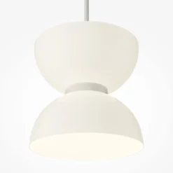 Maytoni lámpara colgante LED Kyoto, blanca, Ø 22 cm, cristal, metal