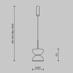 Maytoni lámpara colgante LED Kyoto, blanca, Ø 22 cm, cristal, metal