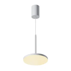 Maytoni lámpara colgante LED Plato, blanca, Ø 18,5 cm, aluminio