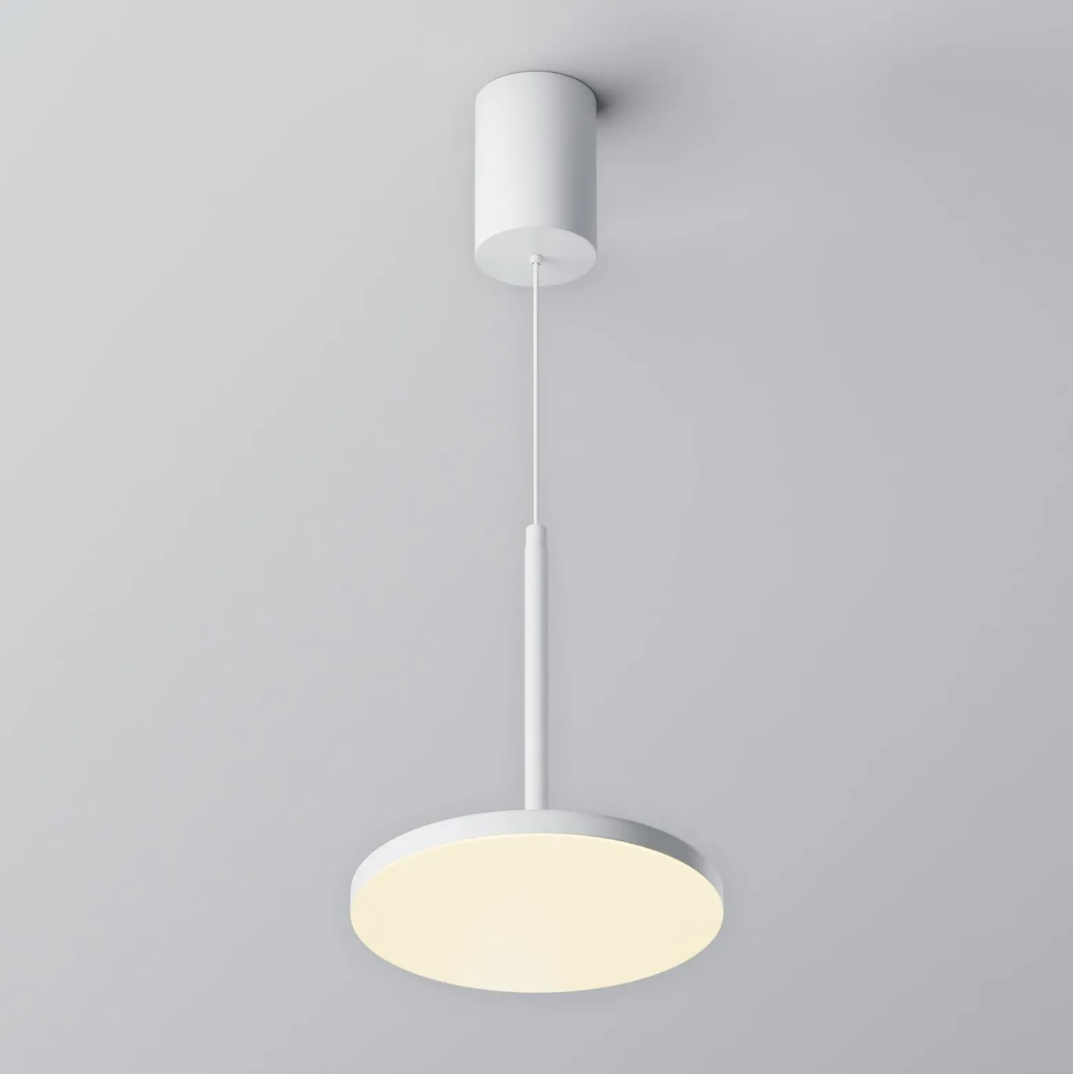 Maytoni lámpara colgante LED Plato, blanca, Ø 18,5 cm, aluminio