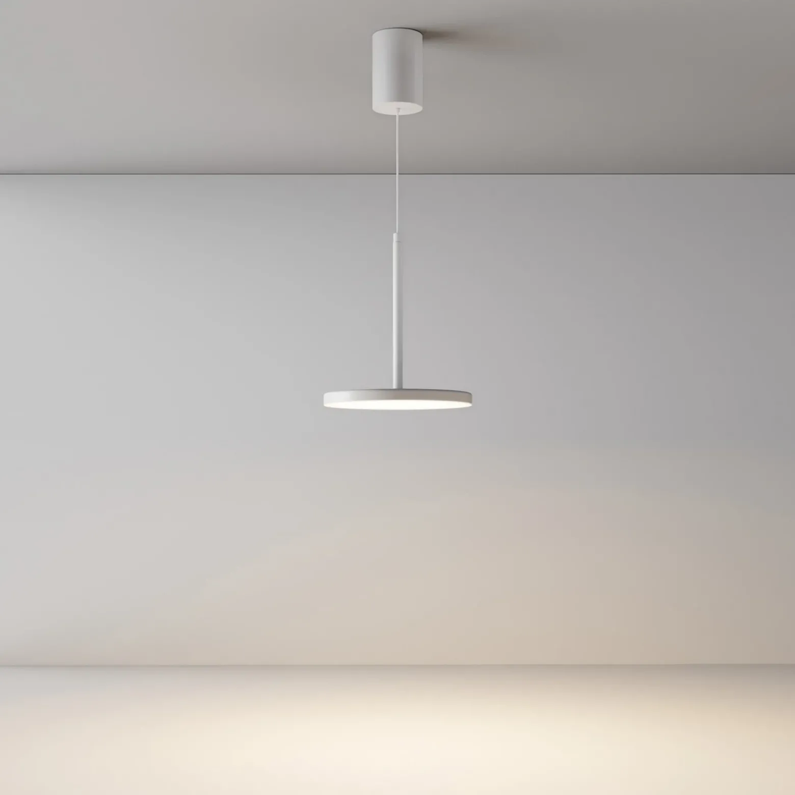Maytoni lámpara colgante LED Plato, blanca, Ø 18,5 cm, aluminio