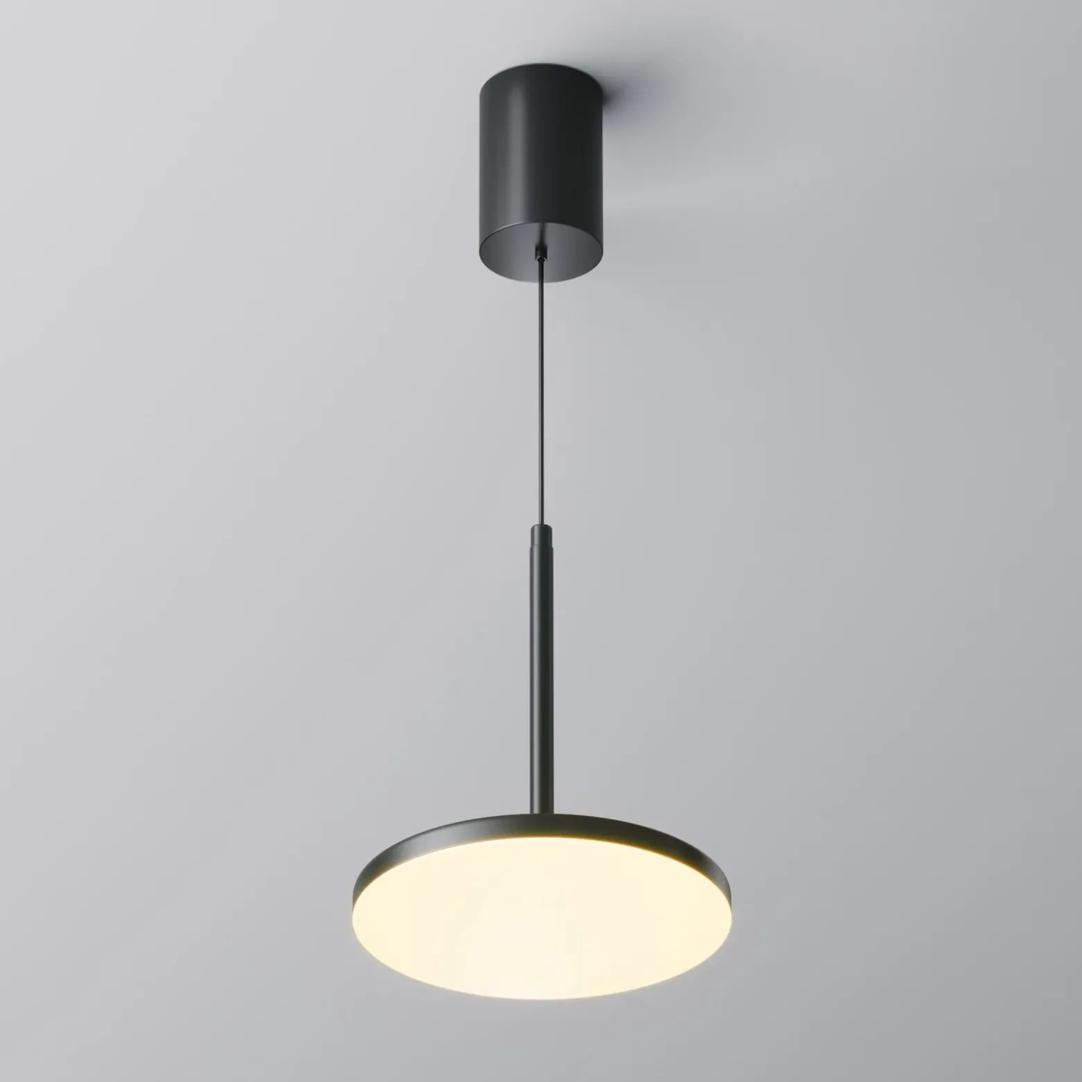 Maytoni lámpara colgante LED Plato, negra, Ø 18,5 cm, aluminio