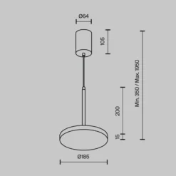 Maytoni lámpara colgante LED Plato, negra, Ø 18,5 cm, aluminio