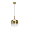 Maytoni Lámpara colgante LED Spirito, dorada, cristal/metal, Ø 26 cm