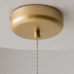 Maytoni Lámpara colgante LED Spirito, dorada, cristal/metal, Ø 26 cm