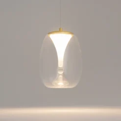 Maytoni lámpara colgante LED Splash, transparente, Ø 20 cm, cristal