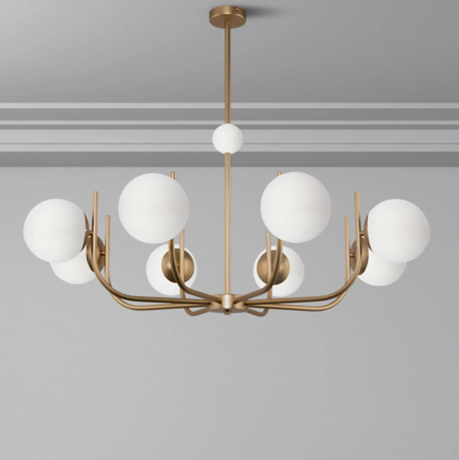 Maytoni lámpara colgante Rendez-vous, 8 luces, color latón