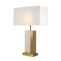 Maytoni lámpara de mesa Bianco blanco altura 67,5 cm textil/alabastro