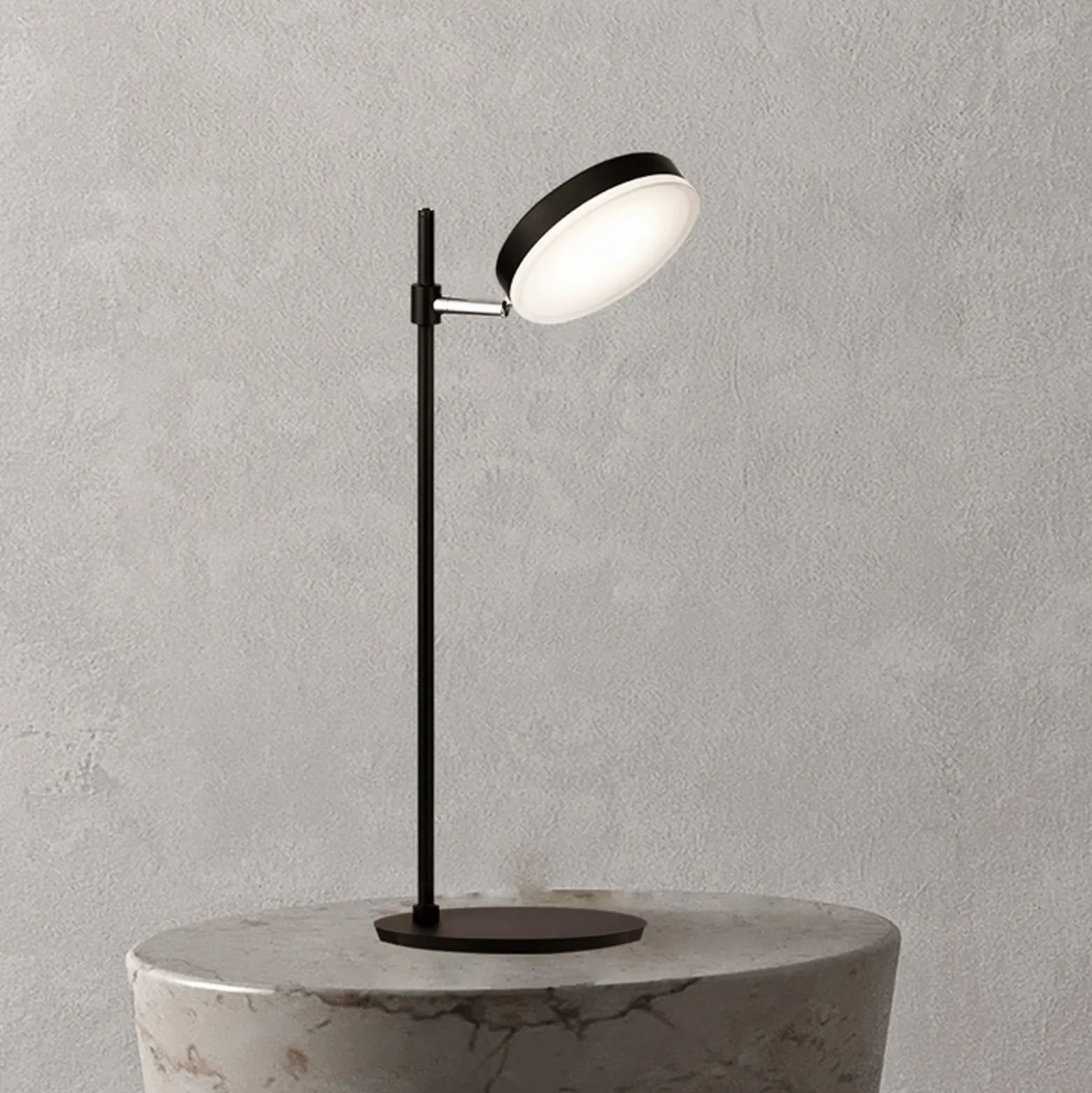 Maytoni lámpara de mesa LED Fad, negra, metal 47 cm regulable