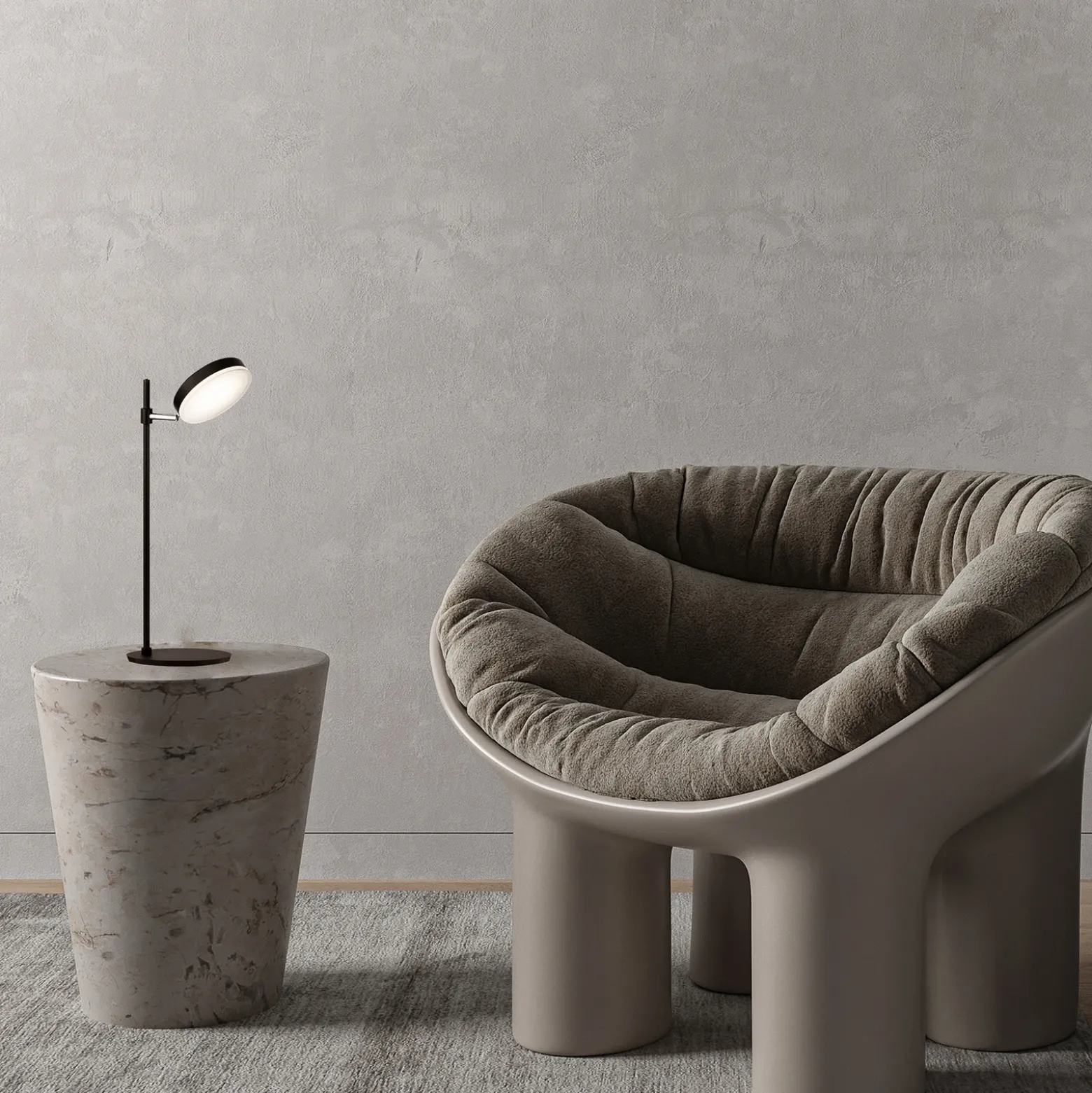 Maytoni lámpara de mesa LED Fad, negra, metal 47 cm regulable