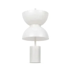 Maytoni lámpara de mesa LED Kyoto, blanca, altura 46 cm, mármol