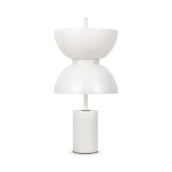 Maytoni lámpara de mesa LED Kyoto, blanca, altura 46 cm, mármol