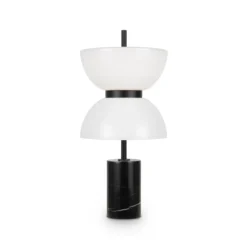 Maytoni lámpara de mesa LED Kyoto, negra, altura 46 cm, mármol