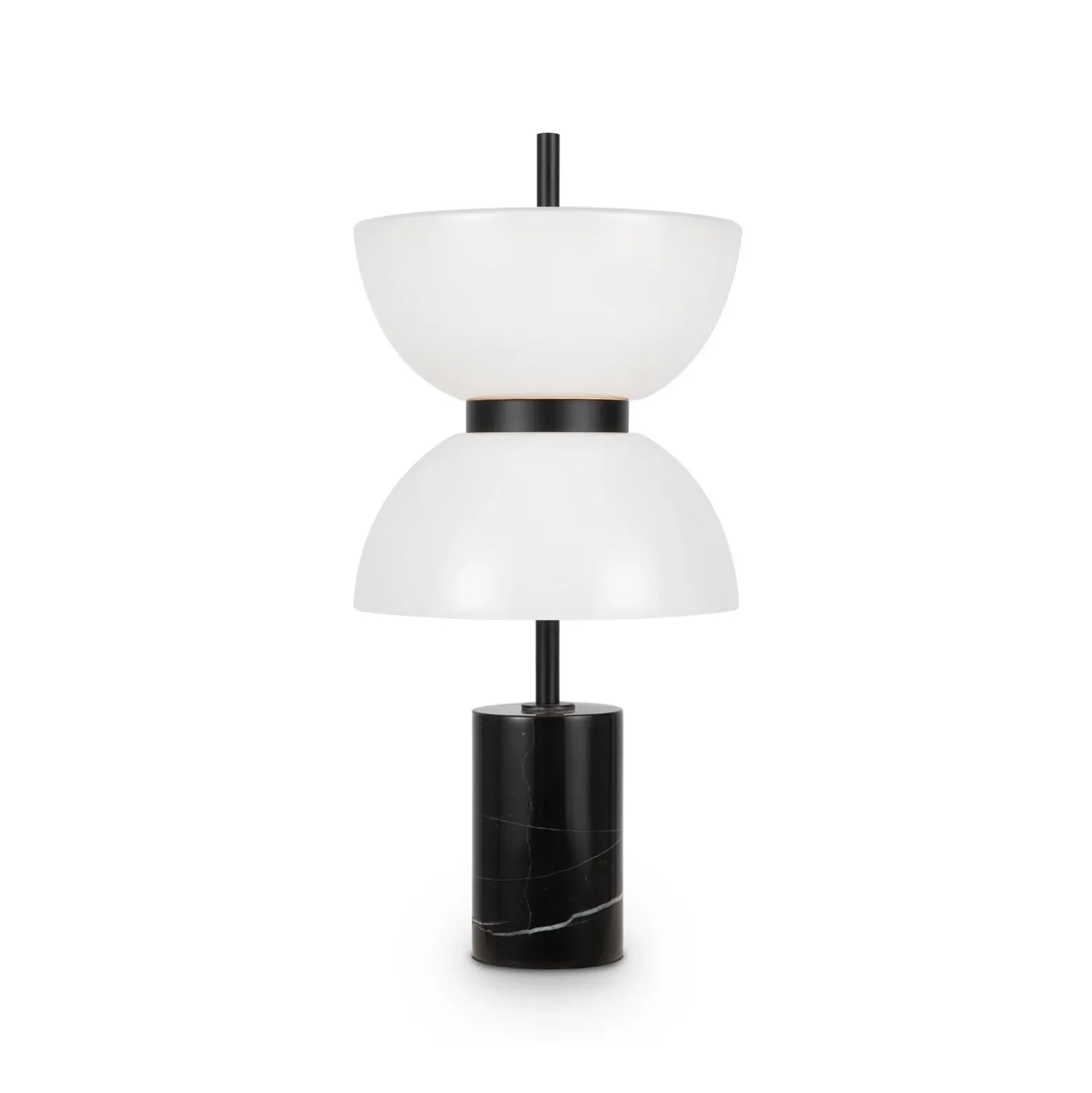 Maytoni lámpara de mesa LED Kyoto, negra, altura 46 cm, mármol