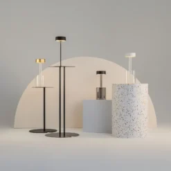 Maytoni Lámpara de mesa LED recargable AI Collaboration, aluminio, negro