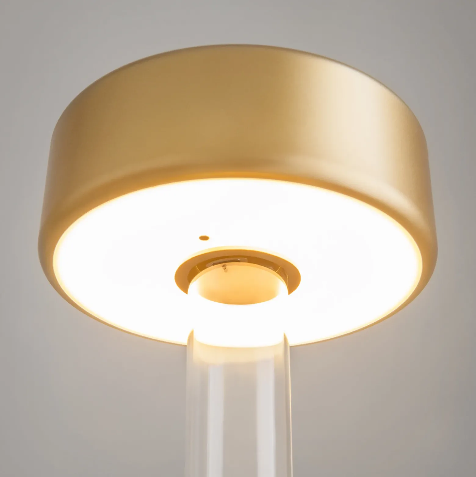 Maytoni Lámpara de mesa LED recargable AI Collaboration, cristal, oro
